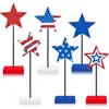 Adornos de Escritorio de Madera del Día de la Independencia de Amazon Decoración Central de Escritorio Patriótica de Granja del Día de los Caídos