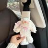 Conejo de peluche lindo orejas largas protector de cinturón de seguridad para el hombro decoración de bloqueo para coche de embarazadas Muñeca Muñeca adornos de decoración interior del coche
