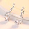 Pinduoduo Mano Rápida Osa Mayor Pendientes Distintivos de Circonita Moda Femenina Versátil Estrella de Cinco Puntas Pendientes Elegantes Joyería para Orejas