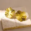 Pendientes de Corazón Geométricos de Moda de Oro de 18K de Venta Caliente Transfronteriza Pendientes de Girasol de Diseño Sencillo y de Nicho Personalizados