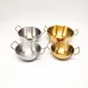 Cuenco de Acero Inoxidable para Vino de Arroz, Cuenco Coreano de Vino de Arroz con Asa, Cuenco Pequeño para Condimentos, Platillo para Salsa, Cuenco para Salsa, Color Titanio Cepillado