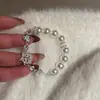 Pulsera de Flor de Perla con Cuentas de Zircón Francesa Exquisita de Moda Nicho Pulsera Joyería Versátil de Lujo Ligero de Gama Alta para Mujeres