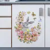 Ca20048 Pegatina Creativa Rosa Floral de Conejo con Pan de Oro para Ventana para Dormitorio y Sala de Estar Decoración Festiva Pegatina de Pared Autoadhesiva