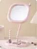 Espejo de Tocador Creativo Espejo de Escritorio para Dormitorio de Estudiantes Espejo de Belleza Giratorio Espejo de Maquillaje Multifuncional de Plástico