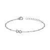 Pulseira de Titânio em Forma de Oito Estilo Ins Europeu e Americano, Versátil e Estilosa, Sensação de Alto Padrão, Símbolo do Infinito em Aço Inoxidável para Mulheres