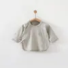 Camiseta de Algodón para Bebé de Espalda Abierta, Estilo Delgado de Verano, Ropa para Recién Nacidos, Clase A, Tops sin Costuras de Manga Larga para Bebés, Talla 52