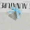Cinta de tela elegante estilo hada con flores pequeñas y accesorio para el cabello de lazo, peine para peinado de corona alta