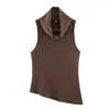 Atacado 2026 Novidades de Primavera Roupas Femininas Estilo Europeu e Americano Tops com Barra Assimétrica 82895