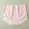 Ropa Interior de Verano Sin Costuras para Mujer, de Cintura Media, Ultradelgada, Transpirable, Floral, Estilo Pastoral, Ropa Interior Femenina, Entrepierna de Algodón Puro Antibacteriano 10A