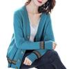 Cardigan de malha feminino primavera e outono, vestido fino de início da primavera 2024, novo suéter Thorion Woven, casaco primavera e outono