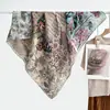 2026 Nuevo Primavera, Otoño, Invierno Cálido Bufanda Cuadrada de 90cm Bufanda Floral Estilo Coreano Calentador de Cuello de Terciopelo Chal para Mujer