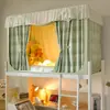 Cama litera de dormitorio estilo encaje para estudiante, cremallera universal, floral fresco, anti-mosquitos, cama individual retráctil, oscurecimiento