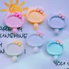 Color de Simulación Lazo Gato Espejo Pequeño Placa Pasador Cuerda para el Cabello Juguete DIY Funda de Teléfono Accesorios de Resina
