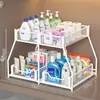 Estante de Almacenamiento para Fregadero de Cocina, Gabinete con Cesta Extraíble, Estante Multifuncional para el Hogar, Platos, Condimentos, Estante Extraíble de Capas