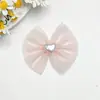 Laço de pérolas em formato de coração de rede, acessórios de cabelo DIY feitos à mão, roupas, sapatos, chapéus, bolsas, acessórios e materiais de decoração para roupas de boneca