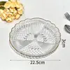 Nuevo Plato de Frutas Minimalista de Lujo Ligero para Sala de Estar, Plato de Frutas para Mesa de Café del Hogar, Plato de Dulces con Patrón de Diamante para Recepción, Plato de Recepción
