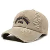 Gorra de Béisbol Vintage Desgastada con Parte Superior Suave Lavada, Gorra Versátil Simple para Exteriores con Visera de Pato, Sombrero de Sol de Ala Ancha para Adelgazar el Rostro