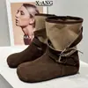 Botines de cuero estilo vintage que aumentan la altura, botines plisados apilados, botas Martin para mujer, botas de cowboy western
