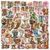 50 pegatinas de graffiti de botas de cowboy vintage para equipaje, artículos, cuadernos y decoración de teléfono, sin repetición e impermeables