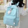 Mochila Estilo Coreano Ins Pequeña Fresca Color Sólido Gran Capacidad Clase Tutoría Viaje Mochila Ligera Escolar para Mujer