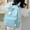 Mochila pequena fresca estilo ins coreano cor sólida grande capacidade para aula, reforço escolar, deslocamento, mochila escolar feminina, mochila leve para viagem