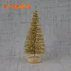 Decoración transfronteriza árbol de Navidad pequeño seda de sisal torre de nieve azul verde dorado y plateado rojo adornos para árbol de Navidad mini 3-