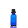 Botella de Vidrio Azul para Aceite Esencial al por Mayor 20ml Botella de Esencia 30ml Botella con Gotero de Punta de Spray Plástica a Prueba de Luz