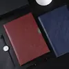 Caderno de folhas soltas para negócios com fichário removível, bloco de notas A5 para negócios, livro de registro de reuniões com capa de couro, conjunto em caixa de presente