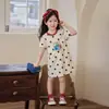 Vestido Camiseta de Algodón Puro para Niños, Vestido de Verano de Manga Corta para Niñas, Elegante Vestido Largo para Niñas, Vestido Casual de Verano para Bebés