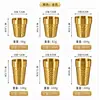 Taza con Forma de Escalón de Acero Inoxidable 304 con Patrón de Martillo Dorado, Doble Pared Aislada, para Beber Directamente, para Uso en Casa y Oficina, Suministro Directo del Fabricante