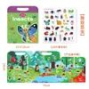 Livro de adesivos de cena DIY para crianças, transfronteiriço, para 2-5 anos, educação infantil, treinamento de concentração, adesivo de gelatina reposicionável