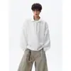 Moletom de retalhos falso duas peças com gola virada para homens, outono plus size, corte solto moderno, blusa de manga comprida para adolescentes com um visual descolado e estiloso