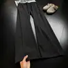 Pantalones de Espiga Estilo Old Money para Hombre Otoño Estilo Esposo Corte Limpio Pierna Recta Americana Pierna Ancha Casual Pantalones Largos