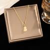 Colgante de Calabaza Zafiro Imitación Collar de Acero Titanio Moda para Mujer Lujo Ligero Versátil Cadena Clavicular Joyería Clásica de Alta Gama Más Vendida