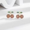 Pendientes de cereza fresca con circonitas dulces de estilo japonés y coreano chapados en plata S925 con aguja, pendientes de celebridades de Internet que combinan con todo.