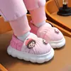 Chinelos de Algodão Infantis para Meninas, Novo Modelo Inverno 2024, Chinelos Impermeáveis para Meninas, Meninos e Bebês, Sapatos Peludos de Inverno para Casa