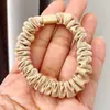 Elástico de cabelo scrunchie liso fosco acetinado de cor sólida para mulheres amarrarem o cabelo em um coque