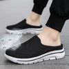 Novo Transfronteiriço Tamanho Grande Sapatos Casuais Sapatos Femininos Meia Taça Sapatos Solteiros Sapatos Femininos de Sola Reta Slip-On Sandálias de Malha Respirável Sem Salto