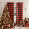 Cortinas Terminadas Transfronterizas de Amazon Estilo Navideño Americano Cortinas Estampadas Semi-Opacas Sin Perforaciones Sala de Estar Dormitorio Comedor