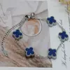Cadena Transfronteriza Amazon V Oro Versión de Alta Gama Pulsera de Trébol de Cuatro Hojas de 15 mm Oro de 18 Quilates Acero de Titanio Pulsera de Trébol de la Suerte No se Desvanece