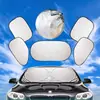 Parasoles para coche, juego de 6 piezas con recubrimiento plateado, parasoles de verano para coche, tamaño grande de doble círculo, viene con una bolsa de tela con recubrimiento plateado