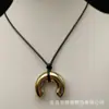 Collar de Cuerda de Cera Oval Geométrico Europeo y Americano, Colgante Personalizado Asimétrico con Corte de Forma Especial, Accesorios de Cadena para Suéter de Mujer
