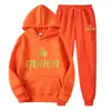 Sudaderas con Capucha Estampadas de Marca de Tendencia Otoñal Europea y Americana para Hombres y Mujeres, Conjuntos Deportivos Casuales y Pantalones de Chándal de Dos Piezas para Parejas