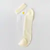 Calcetines finos de verano para mujer con margarita, calcetines de cristal, calcetines cortos invisibles de seda de vidrio transpirables, estilo dulce, venta al por mayor de la industria de calcetines de Zhuji