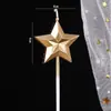 Decoración para Pastel Árbol de Navidad 2025 con Deseos, Figura Tridimensional de Santa Claus, Vela de Estrella de Cinco Puntas, Lazo, Adorno para Insertar