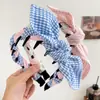 Diadema Retro Estilo Coreano de Espiga con Orejas de Conejo para Mujer con Corona Alta, Versátil Elegante Nudo Retorcido Diadema con Peine de Dientes