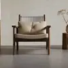Sillón Individual Retro Nórdico, Sofá de Madera Maciza para Hotel, Casa de Huéspedes, Balcón de Ocio, Recepción de Sala de Estar, Sillón de Ocio