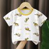 Camiseta Infantil de Manga Curta Tipo Algodão Puro Estilo Novo de Verão Meninos e Meninas Roupas de Algodão Estilo Coreano 2026 Roupas Infantis