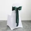 Suministro directo de fábrica funda de silla para escena de banquete de bodas de hotel respaldo de silla Flor lazo de cinta respaldo de silla Bufanda de seda satinada flor