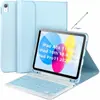 Adecuado para funda protectora de tableta iPad 16, funda de décima generación, magnético desmontable Air 110.9.7, teclado Bluetooth, 6 ranuras para bolígrafo, 13